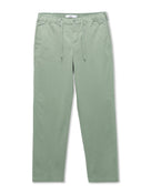 Celio Solid Relaxed Fit Cotton Blend Green Trousers