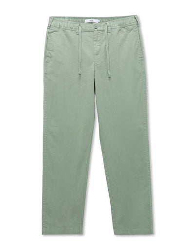 Celio Solid Relaxed Fit Cotton Blend Green Trousers