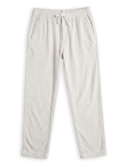 Celio Textured Straight Fit Cotton Poly Blend Off White Trousers