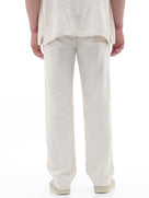 Celio Textured Straight Fit Cotton Poly Blend Off White Trousers