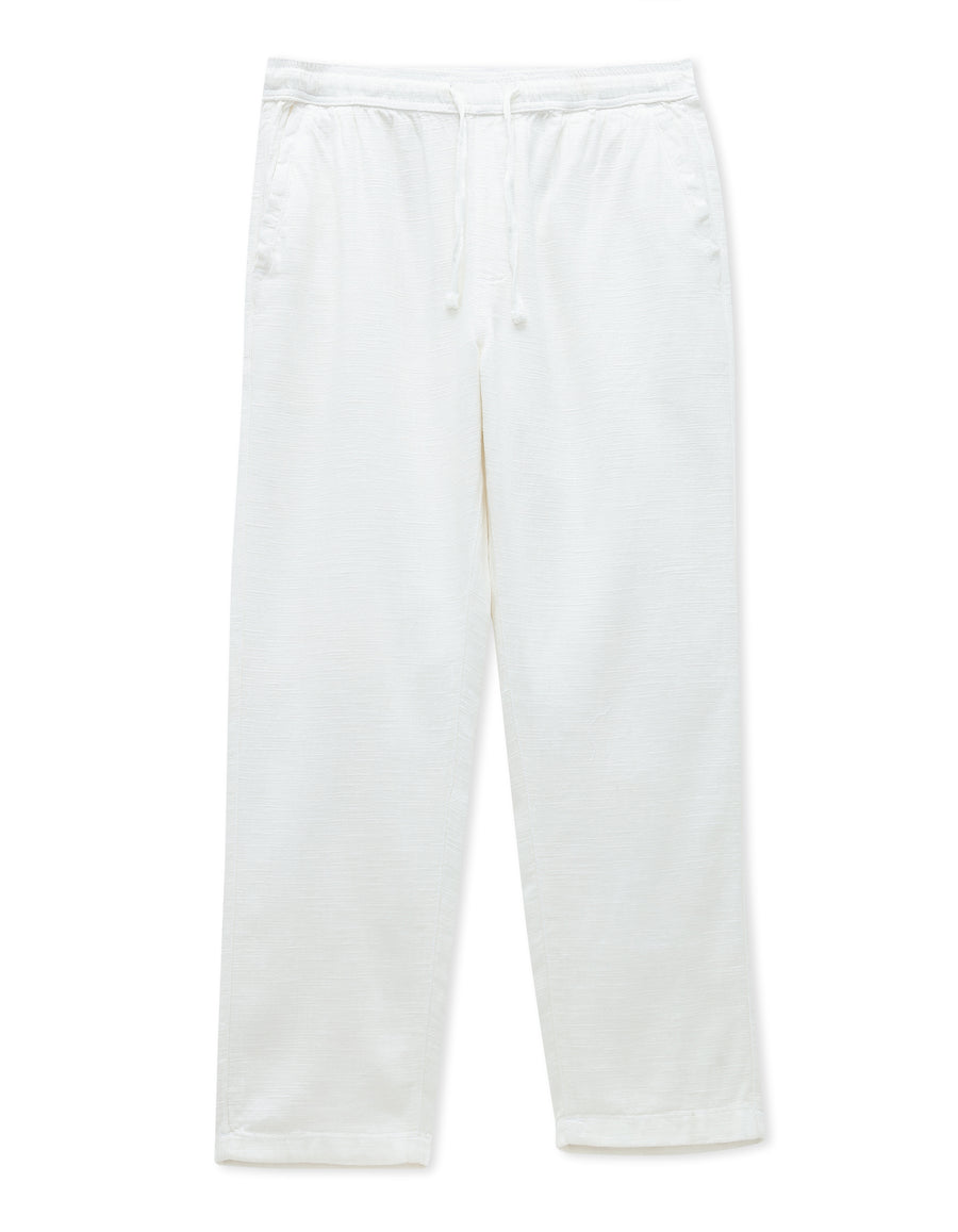 Celio Solid Relaxed Fit Cotton Off-White Trousers