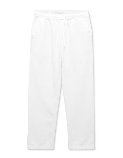 Celio Solid Relaxed Fit Cotton Off-White Trousers