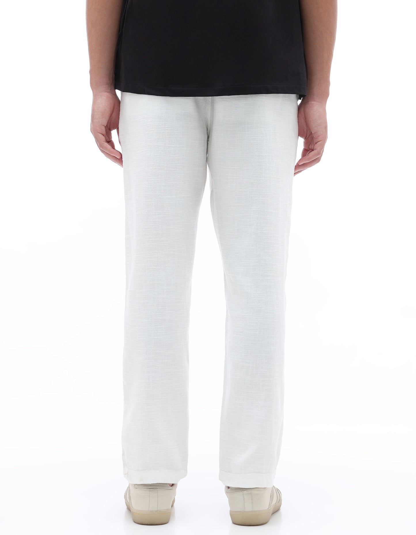 Relaxed Fit 100% Cotton Trousers - Off White
