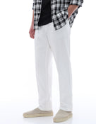 Relaxed Fit 100% Cotton Solid Joggers - Off White