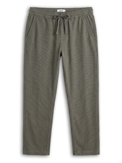 Celio Solid Relaxed Fit Cotton Green Trousers