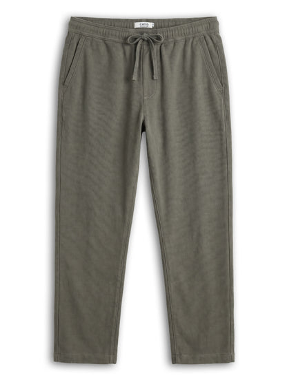 Celio Solid Relaxed Fit Cotton Green Trousers