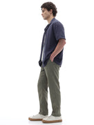 Celio Solid Relaxed Fit Cotton Green Trousers