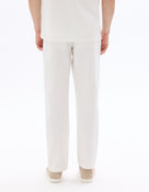 Celio Men White Solid Relaxed Fit Cotton Trousers