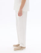 Celio Men White Solid Relaxed Fit Cotton Trousers
