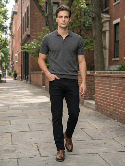 Celio* Men Black Solid Straight Fit Cotton Jeans