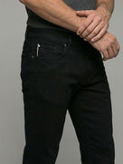 Celio* Men Straight Fit Solid Cotton Black Jeans