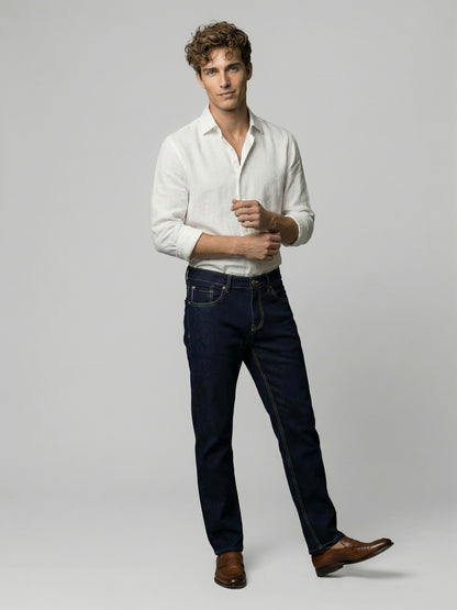 Celio* Men Blue Solid Straight Fit Cotton Jeans