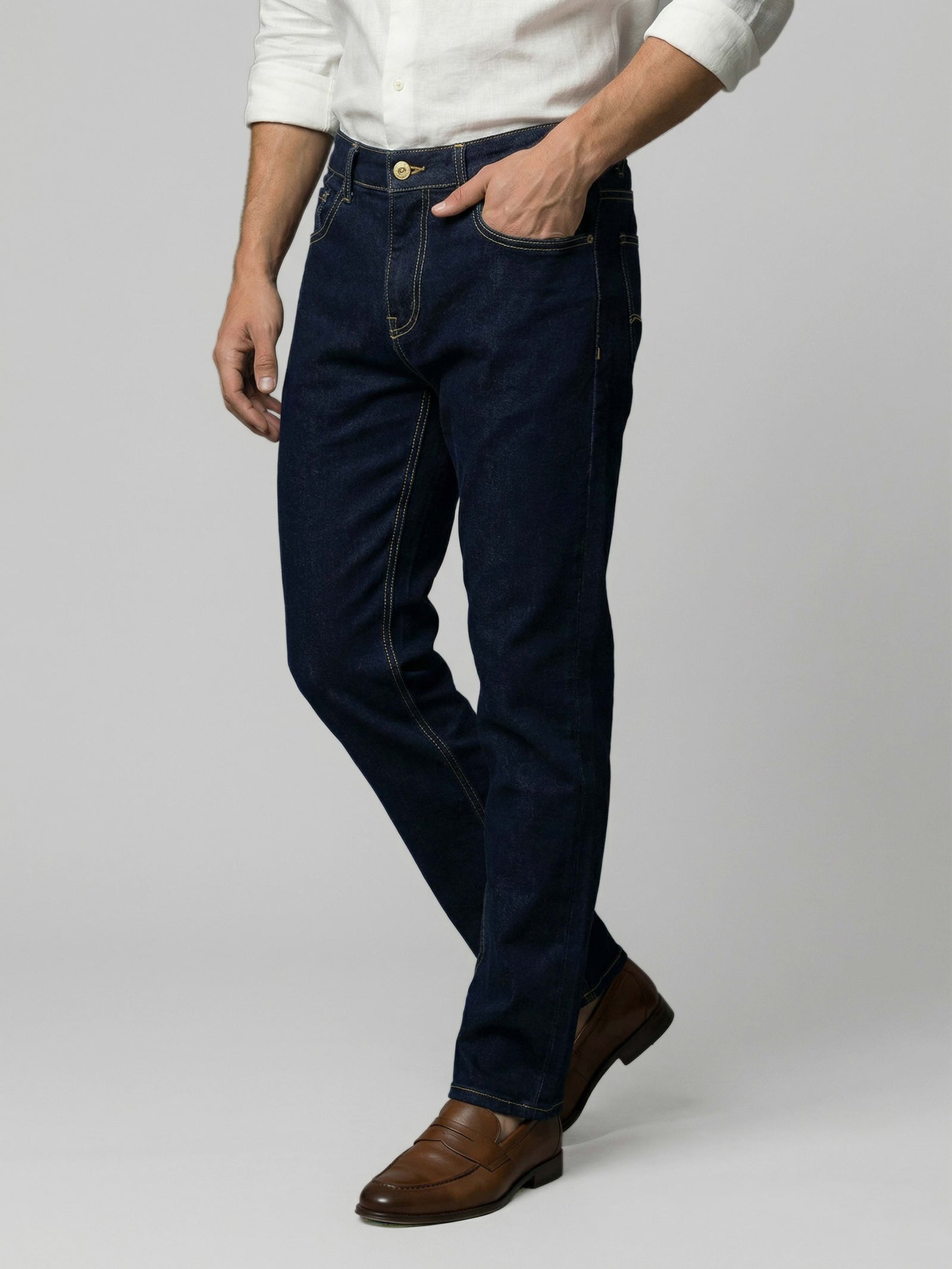Celio* Cotton Solid Straight Fit Men Blue Jeans