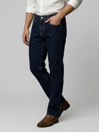 Celio* Men Blue Solid Straight Fit Cotton Jeans