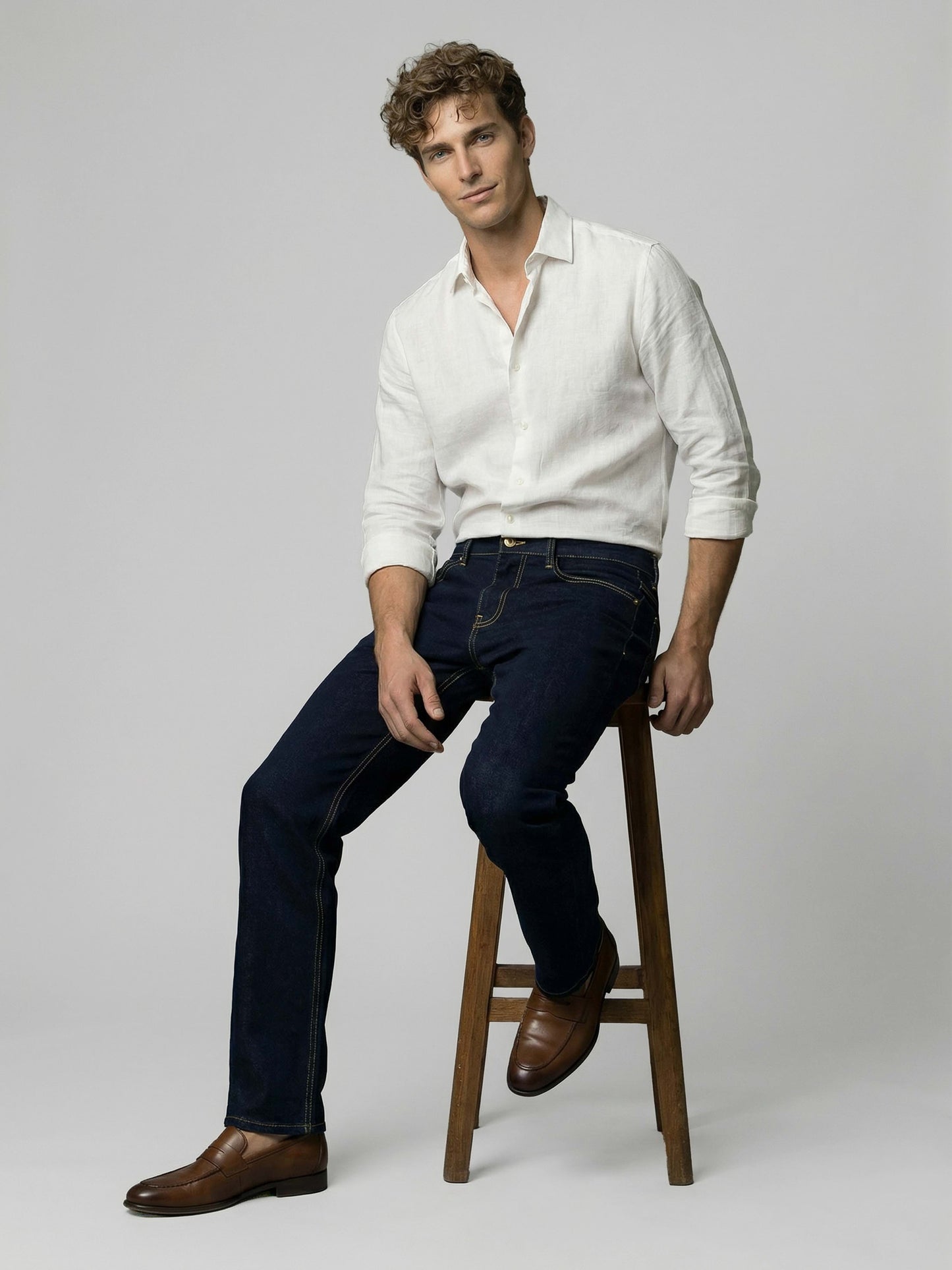 Celio* Men Blue Solid Straight Fit Cotton Jeans