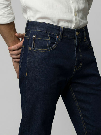 Celio* Men Blue Solid Straight Fit Cotton Jeans