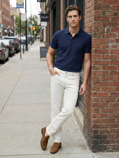 Celio* Men Off White Solid Slim Fit Cotton Jeans