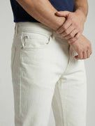Celio* Men Off White Solid Slim Fit Cotton Jeans