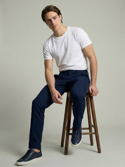 Celio* Men Blue Solid Regular Fit Polyester Trousers