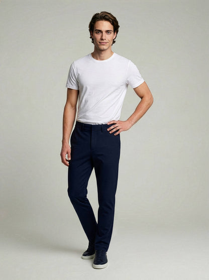 Celio* Men Blue Solid Regular Fit Polyester Trousers