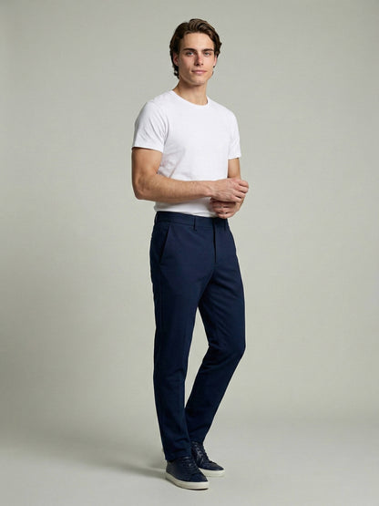 Celio* Men Blue Solid Regular Fit Polyester Trousers