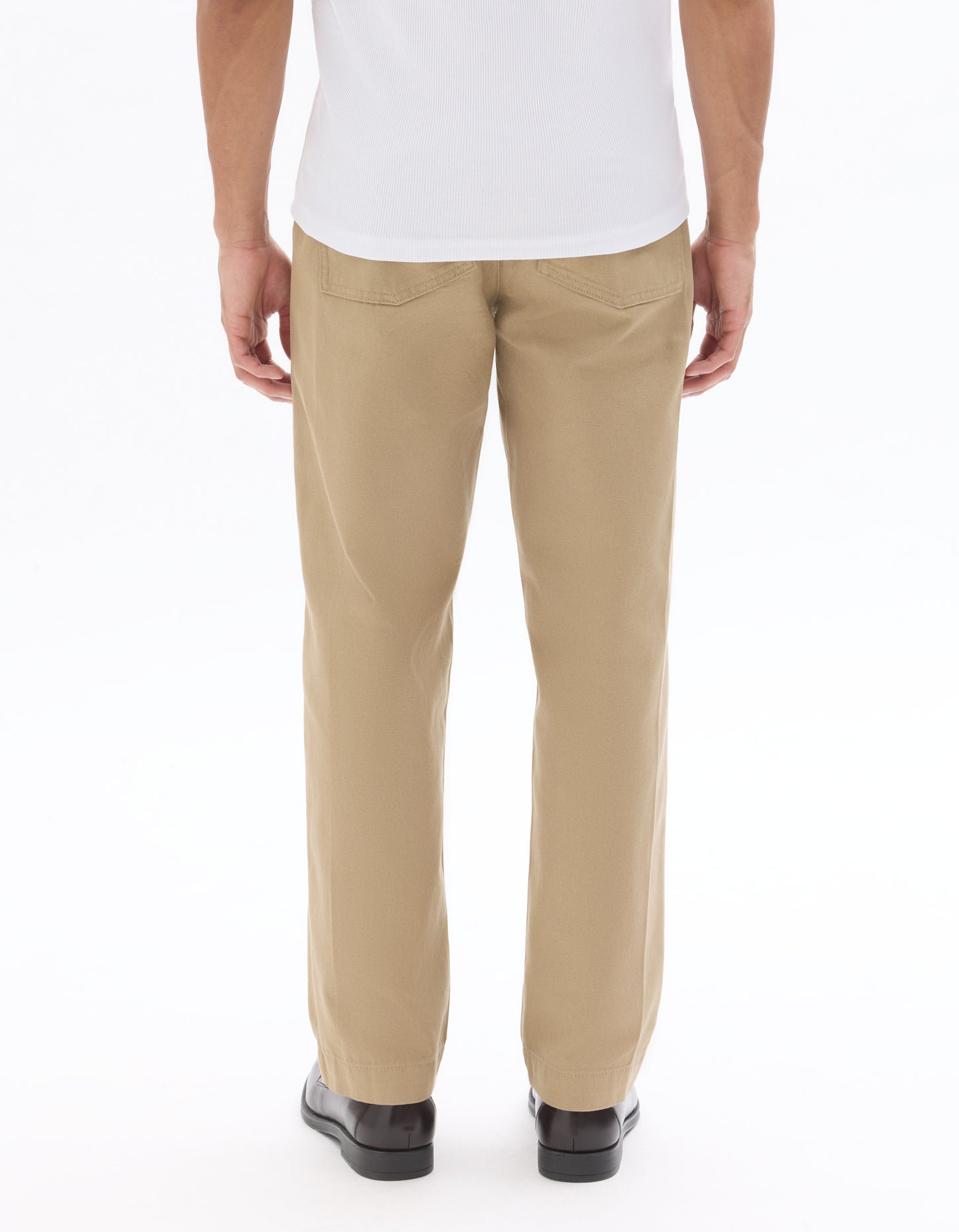 Celio Men Beige Solid Straight Fit Cotton Trousers