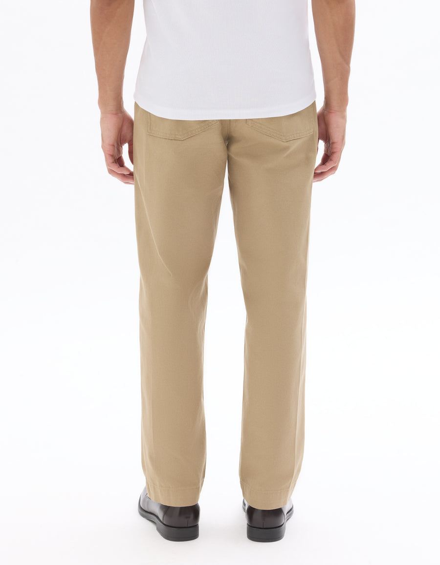 Celio Men Beige Solid Straight Fit Cotton Trousers