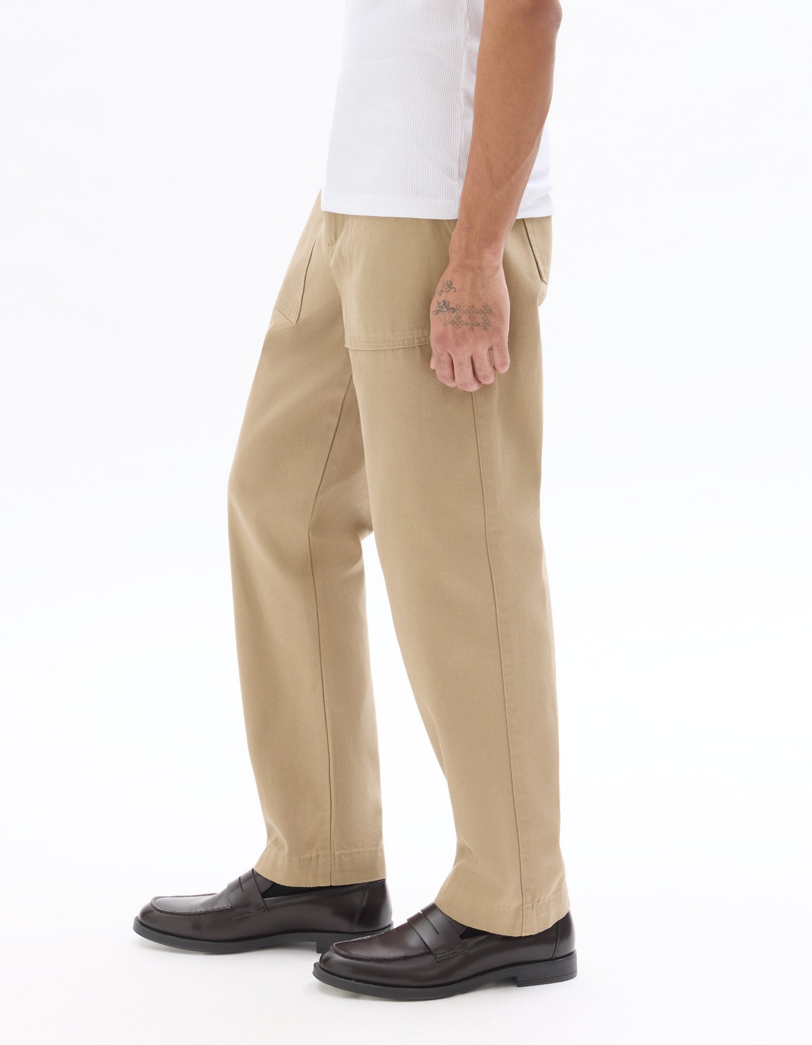 Celio Men Beige Solid Straight Fit Cotton Trousers