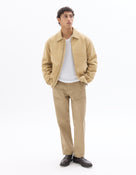 Celio Men Beige Solid Straight Fit Cotton Trousers