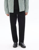 Celio Men Black Solid Straight Fit Cotton Trousers