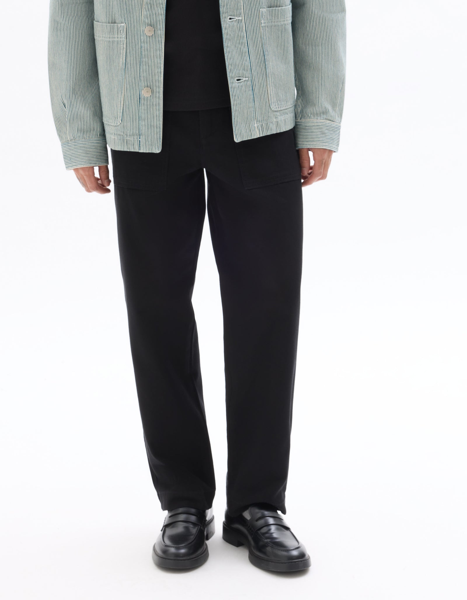 Celio Men Black Solid Straight Fit Cotton Trousers