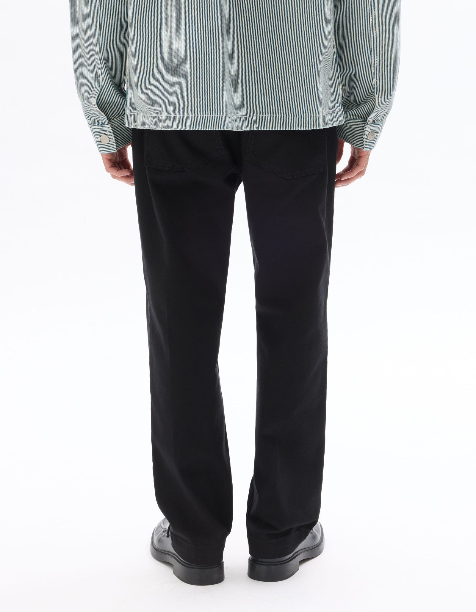 Celio Men Black Solid Straight Fit Cotton Trousers