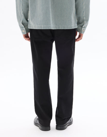 Celio Men Black Solid Straight Fit Cotton Trousers
