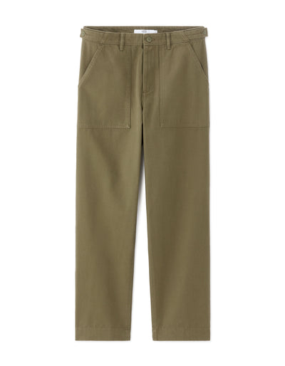 Celio Men Olive Solid Straight Fit Cotton Trousers