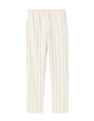 Celio Men Off White Striped Loose Fit Polyester Trousers