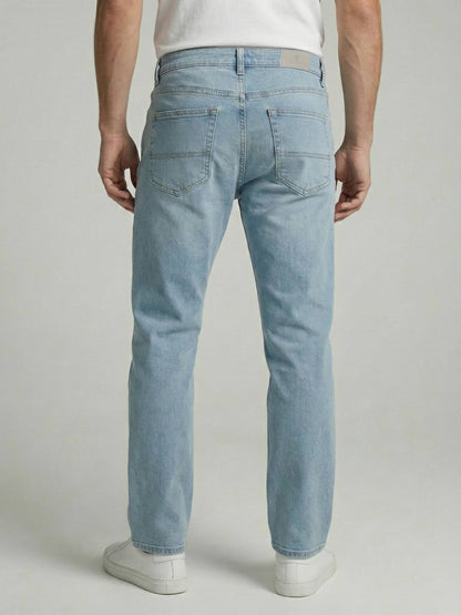 Celio* Men Blue Solid Straight Fit Cotton Jeans