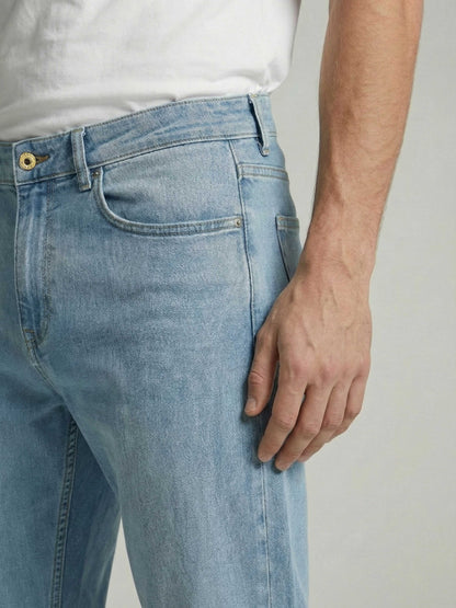 Celio* Men Blue Solid Straight Fit Cotton Jeans