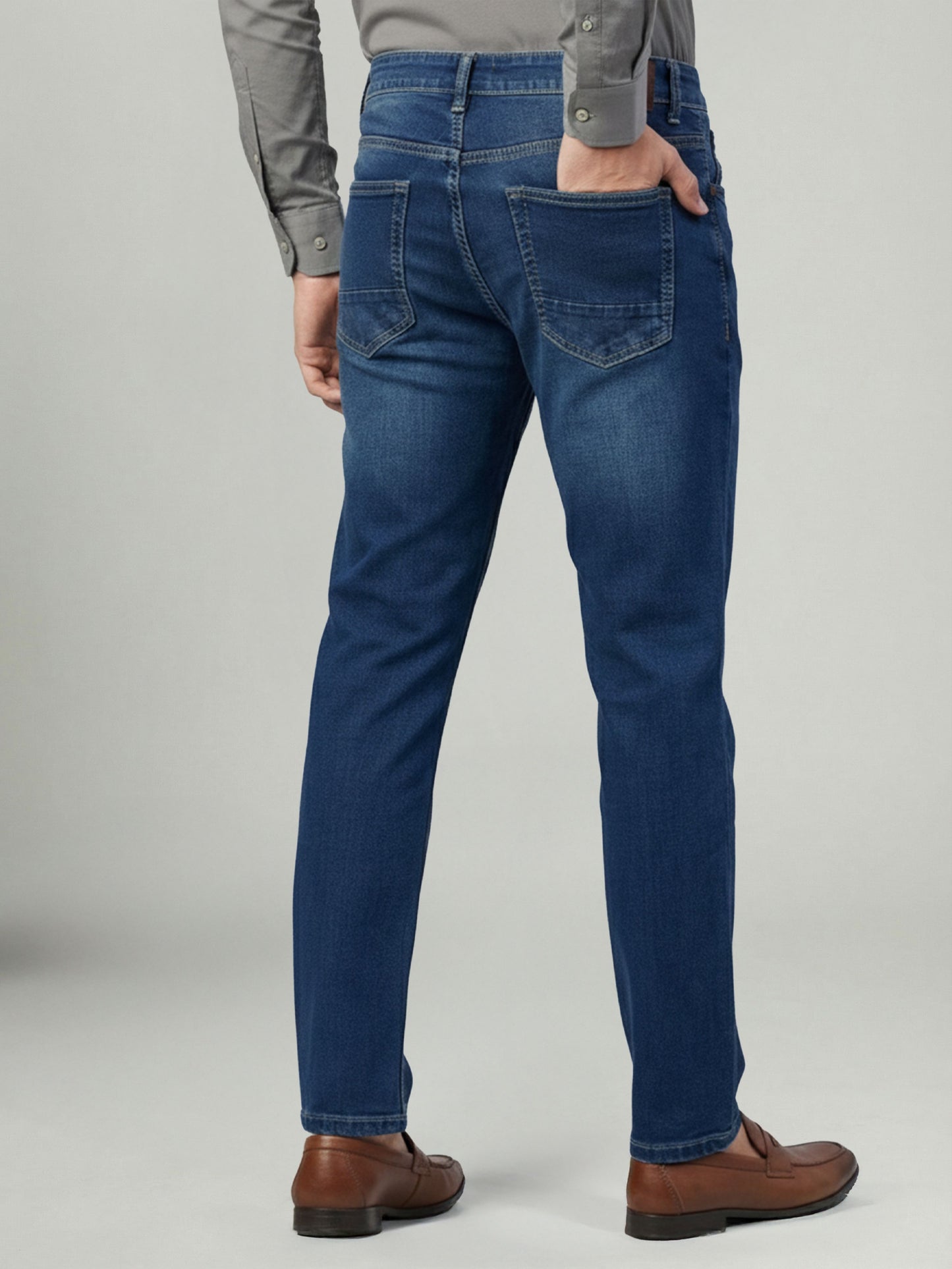 Celio* Men Blue Solid Straight Fit Cotton Jeans
