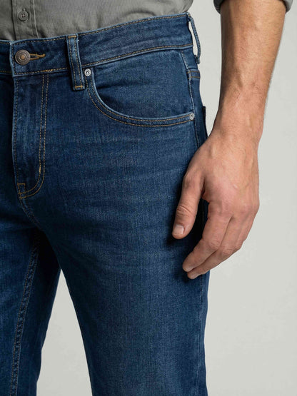 Celio* Men Blue Solid Straight Fit Cotton Jeans