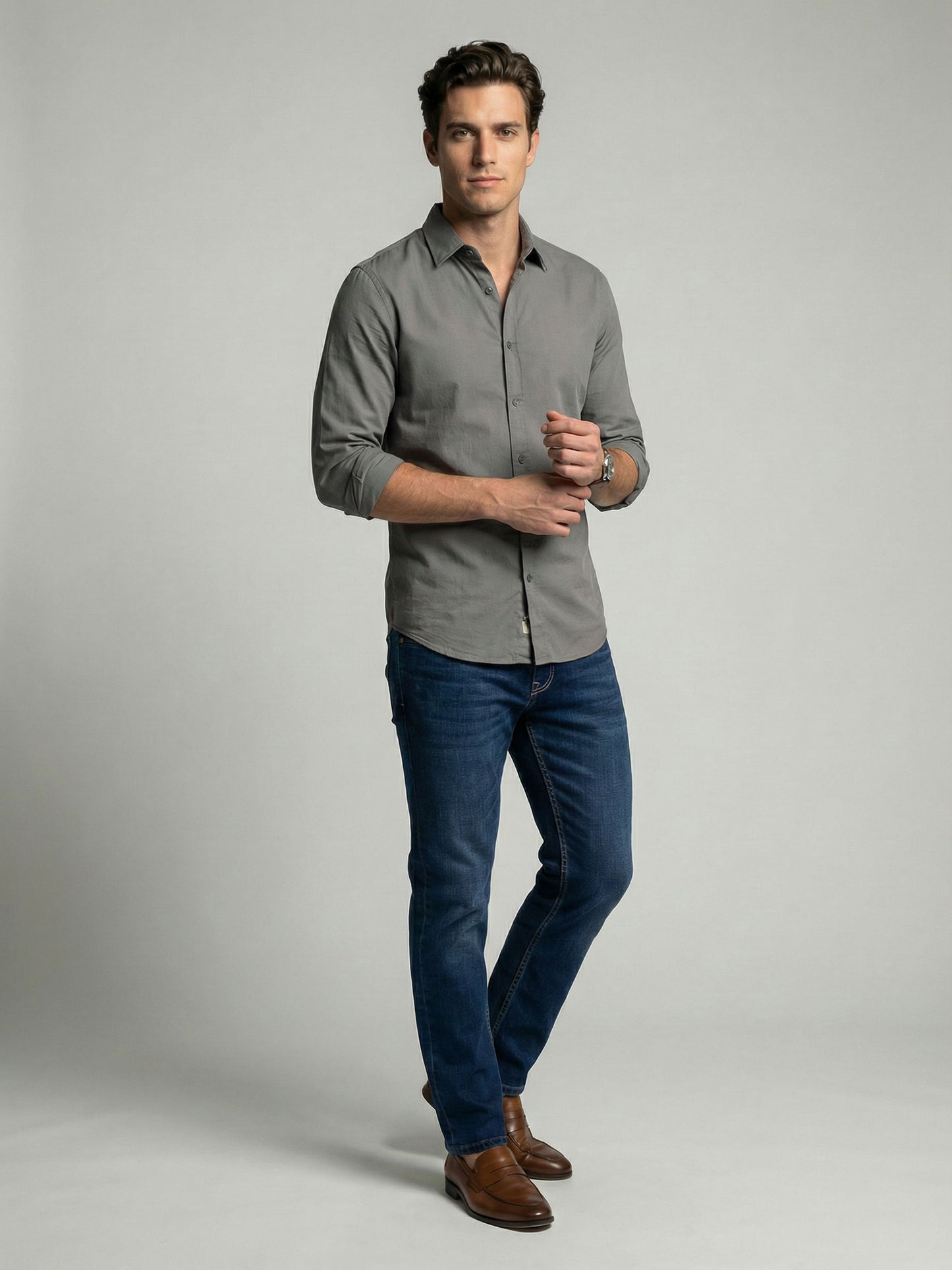 Celio* Men Blue Solid Straight Fit Cotton Jeans