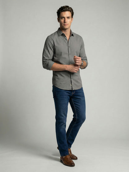 Celio* Men Blue Solid Straight Fit Cotton Jeans