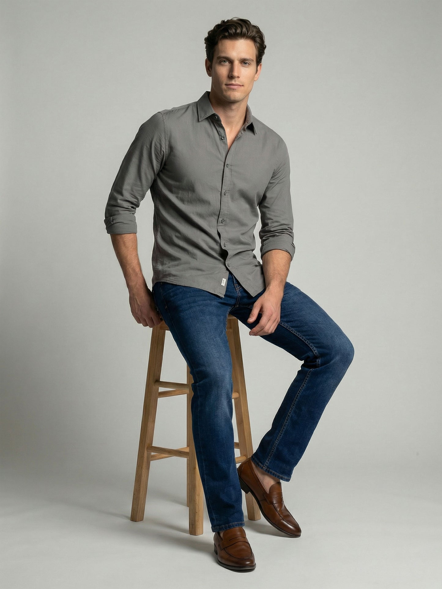 Celio* Men Blue Solid Straight Fit Cotton Jeans