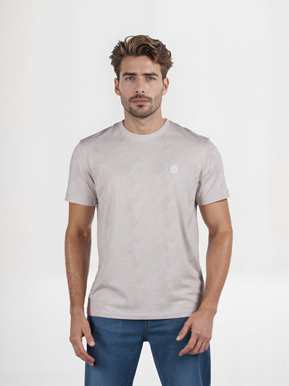 Celio* Chamonix Regular Fit Cotton Beige T-Shirt