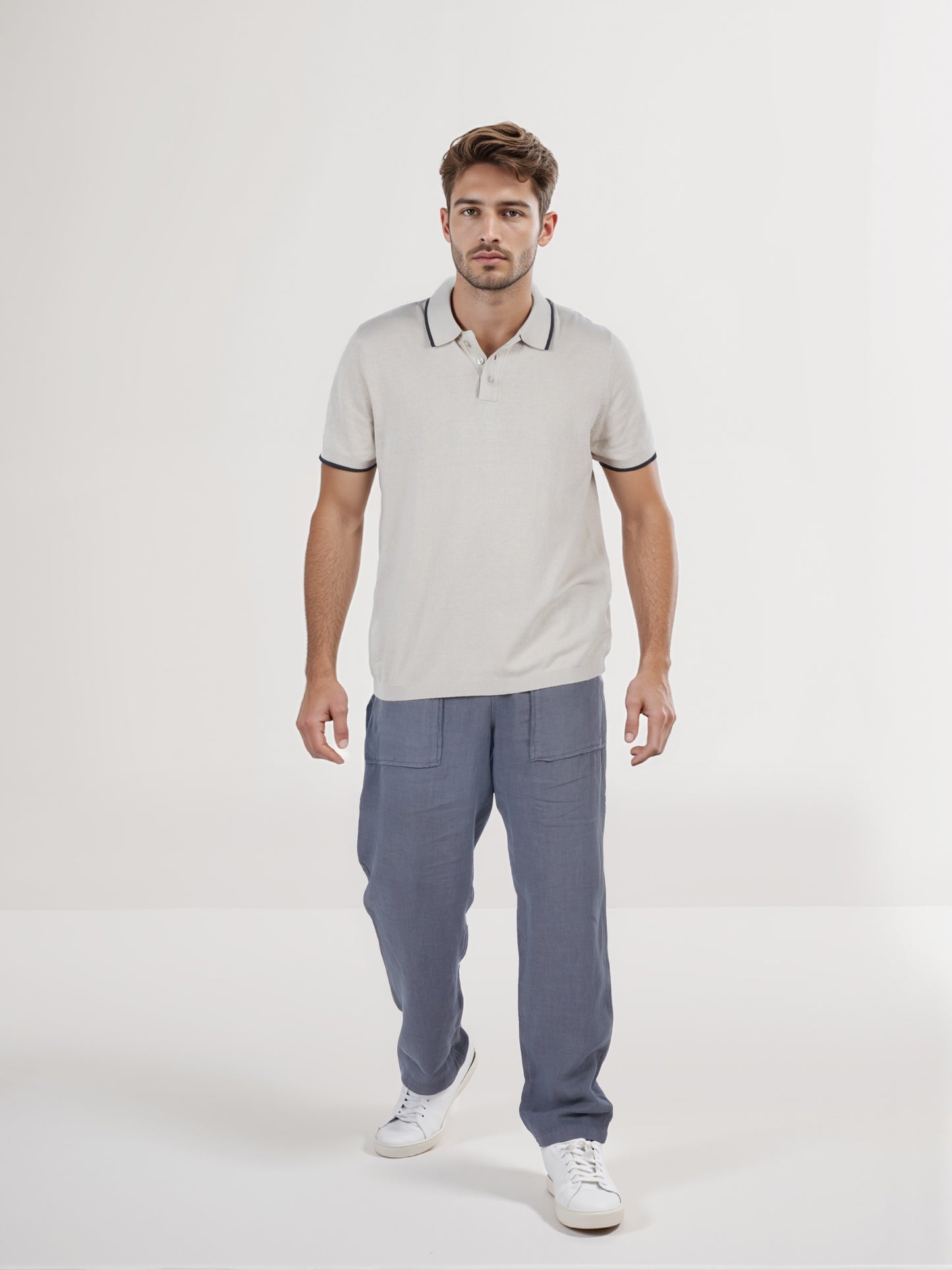 Celio* Men Beige Solid Regular Fit Cotton T-Shirt