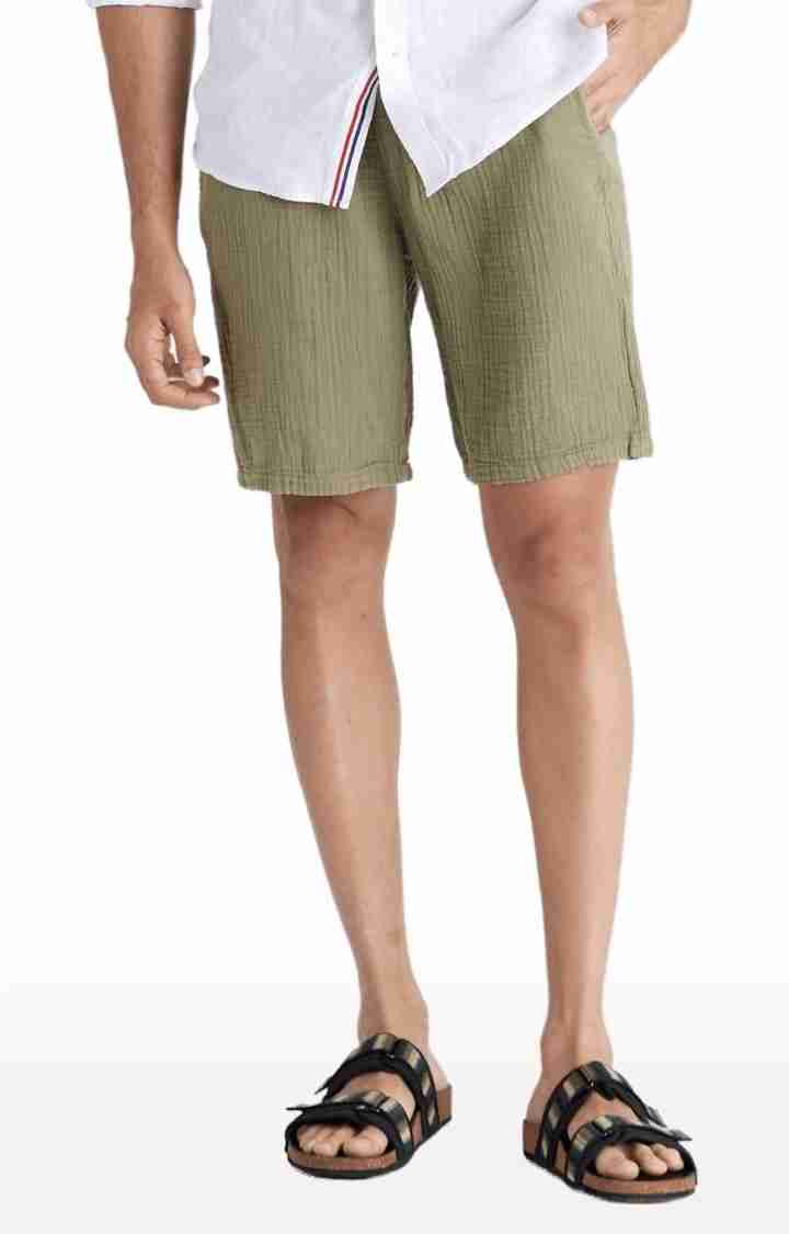 Green Regular Fit Shorts