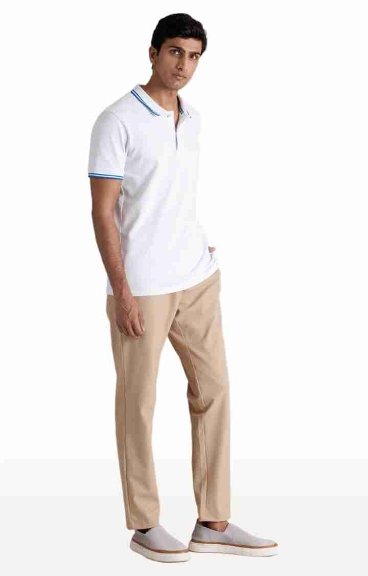 Beige Regular Fit Trousers