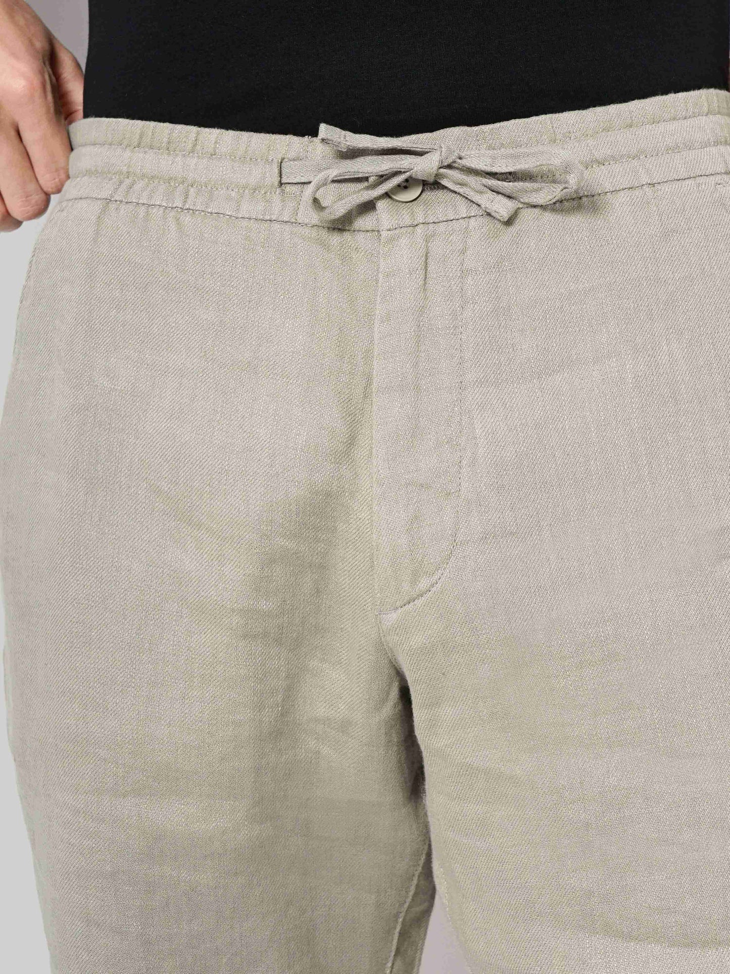Celio* Linen Regular Fit Green Shorts