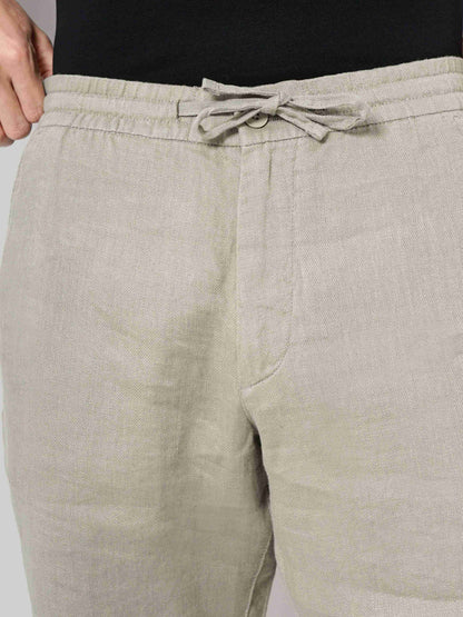 Celio* Linen Regular Fit Green Shorts