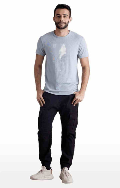 Celio* Cotton-Blend Regular Fit Black Trouser