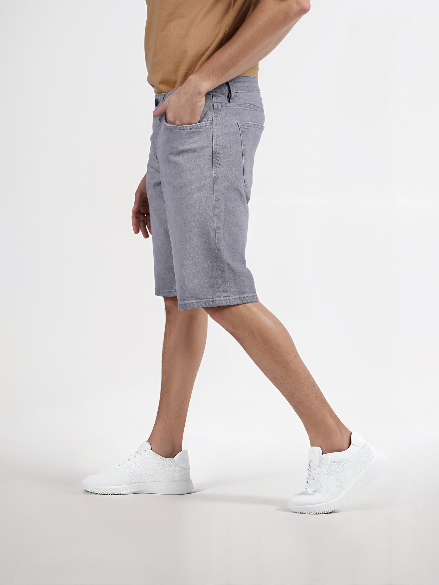 Celio* Cotton Regular Fit Grey Bermuda